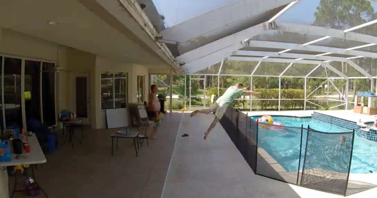 WATCH: Dad dives over 4-foot pool fence to save son from drowning