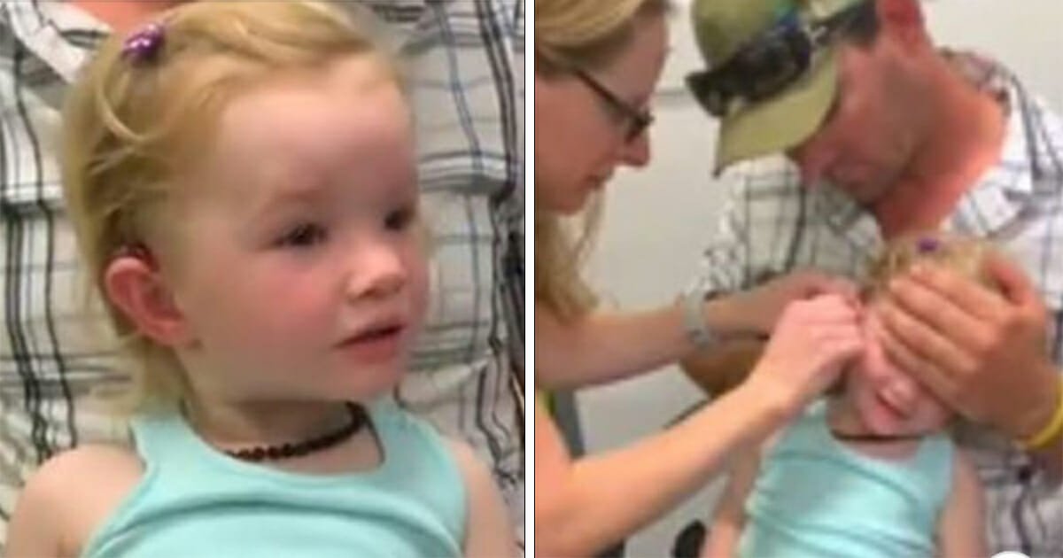 Dad posts moment youngest daughter hears for the first time, melts hearts and goes viral