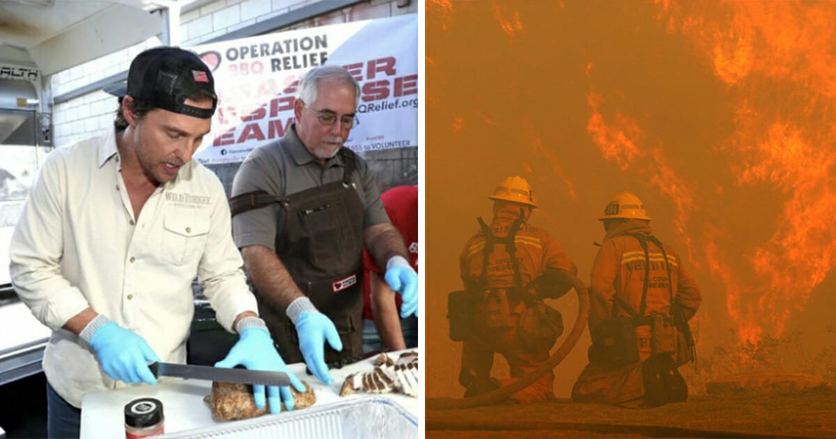 Matthew McConaughey gives 800 dinners to firefighters battling California wildfires