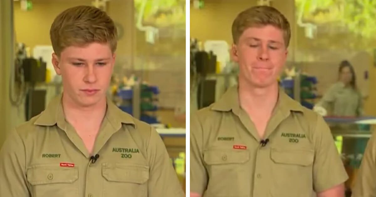 Robert Irwin struggles to fight back tears while discussing the impact of Australian bushfires